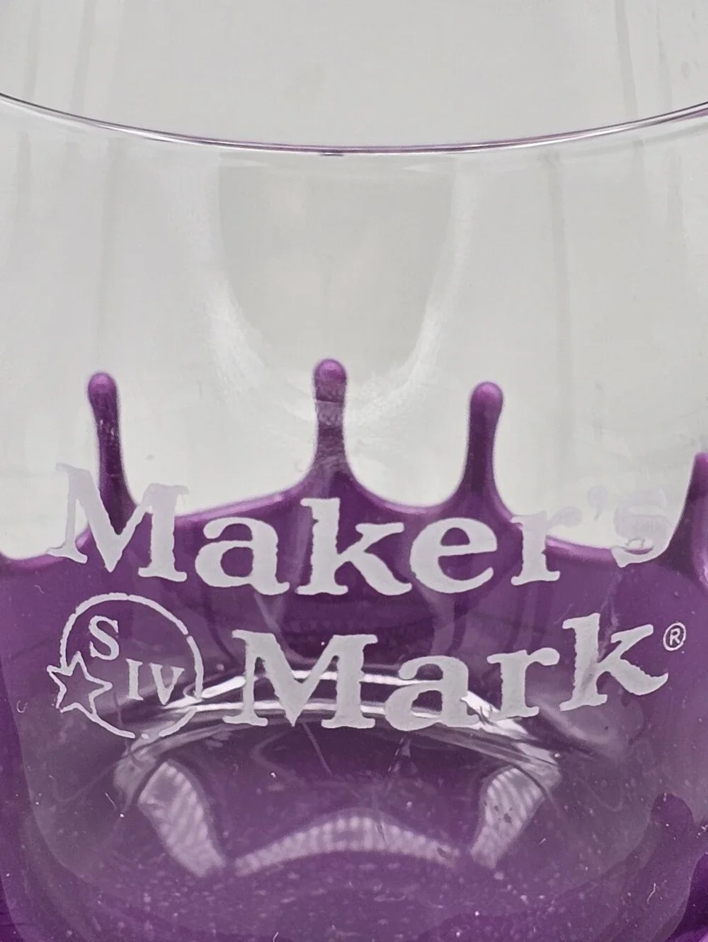 Rare Maker's Mark Tall Tasting Purple Wax Drip Breeders Cup Set of 2 Rare Color